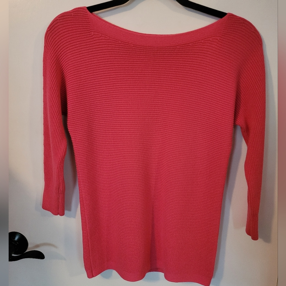 Talbots bateau neckline Pink ribknit Sweater PP